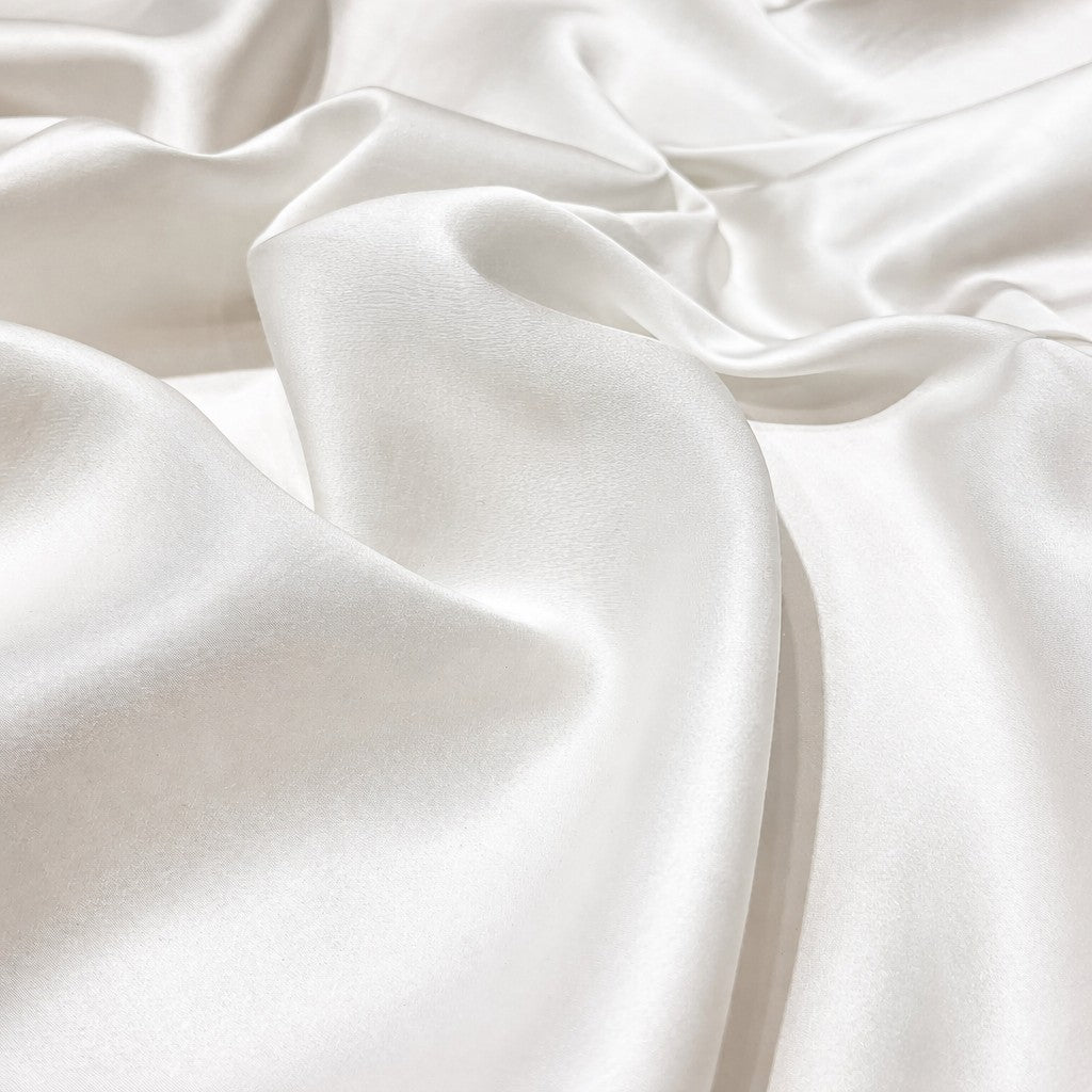 drap housse 160x200 soie de murier blanc pure texture