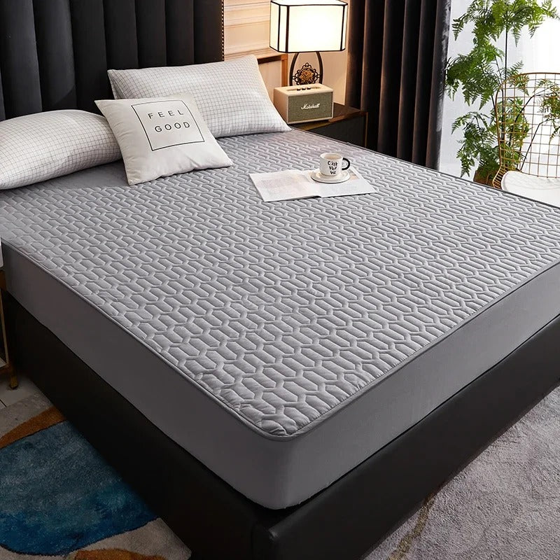 harmonie matelassée protège-matelas imperméable gris foncé vue haut
