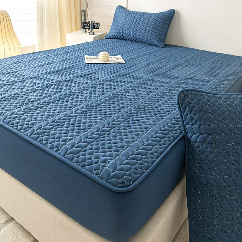 protège matelas bleu nuit