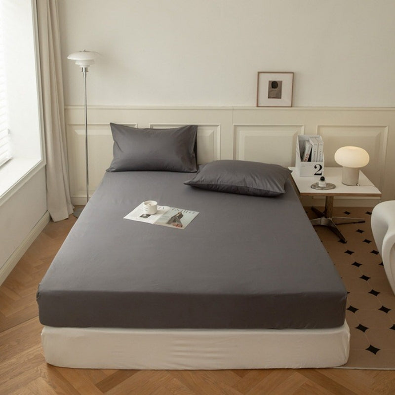 drap housse 160x200 nuit confort gris antharacite ajusté sur lit
