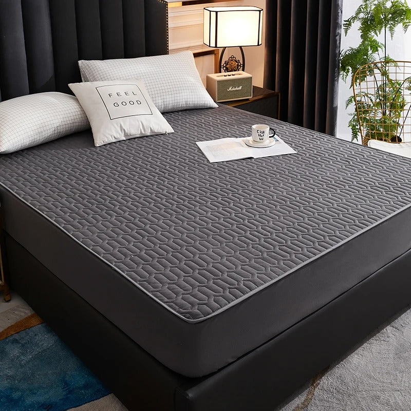 harmonie matelassée protège-matelas imperméable gris foncé vue ensemble