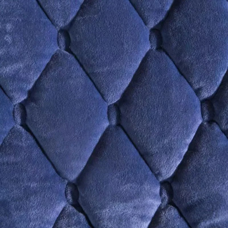 motif matelasse losange protege matelas velours navy blue