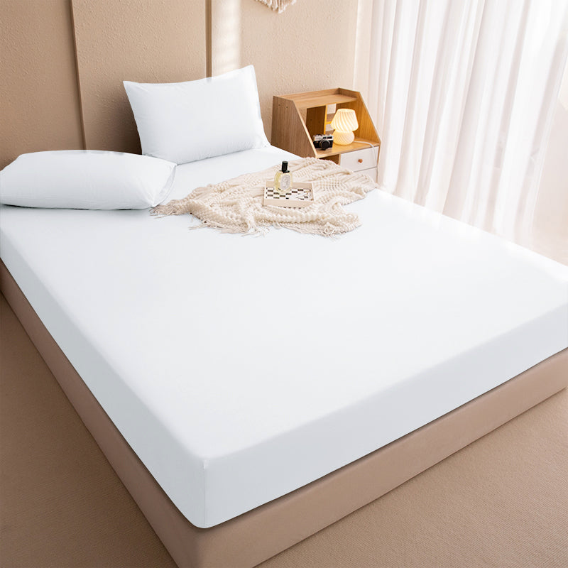 protège matelas douceur essentiel blanc pure sur lit double