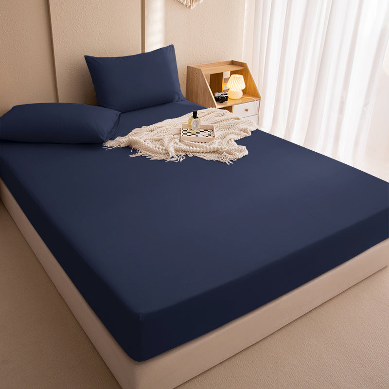 protège matelas douceur essentiel bleu nuit sur lit double