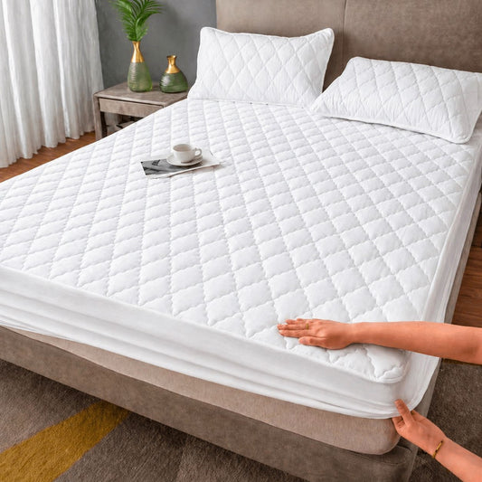 protège matelas imperméable nuit sereine blanc pur ajusté sur lit