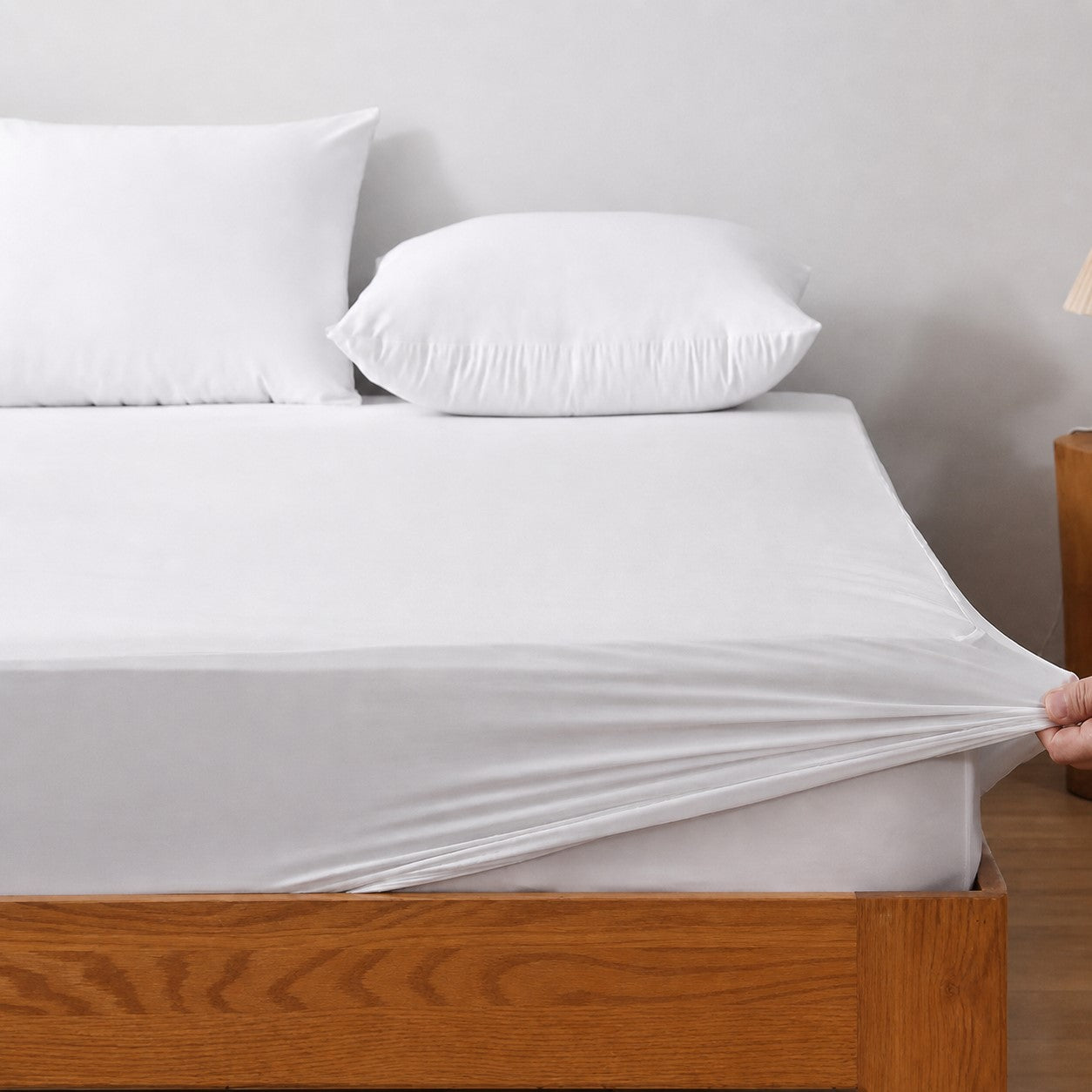 protège matelas imperméable pure harmonie blanc pur extensible ajusté