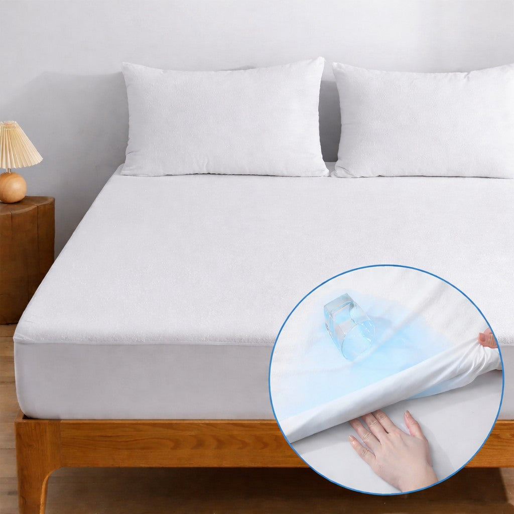 protege matelas pure essentiel blanc demonstration impermeabilite