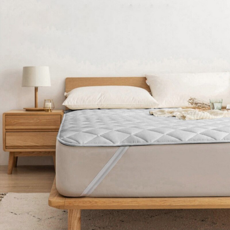 protège matelas sérénité matelassée gris perle avec bandes élastiques